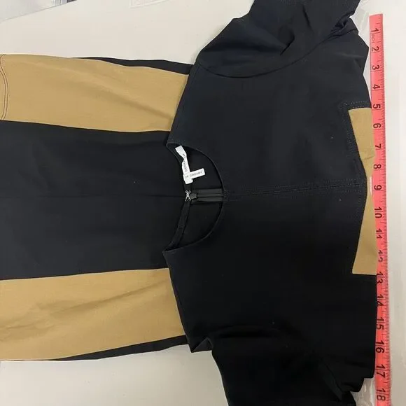 Derek Lam 10 Crosby Dress Womens Size 8 Black Cream Colorblock Cotton Poplin - Picture 10 of 13